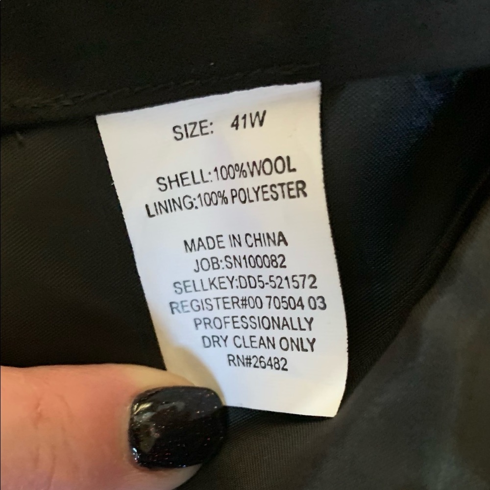 Men’s flat front 100% wool dress pants, 41/30 - Picture 6 of 6